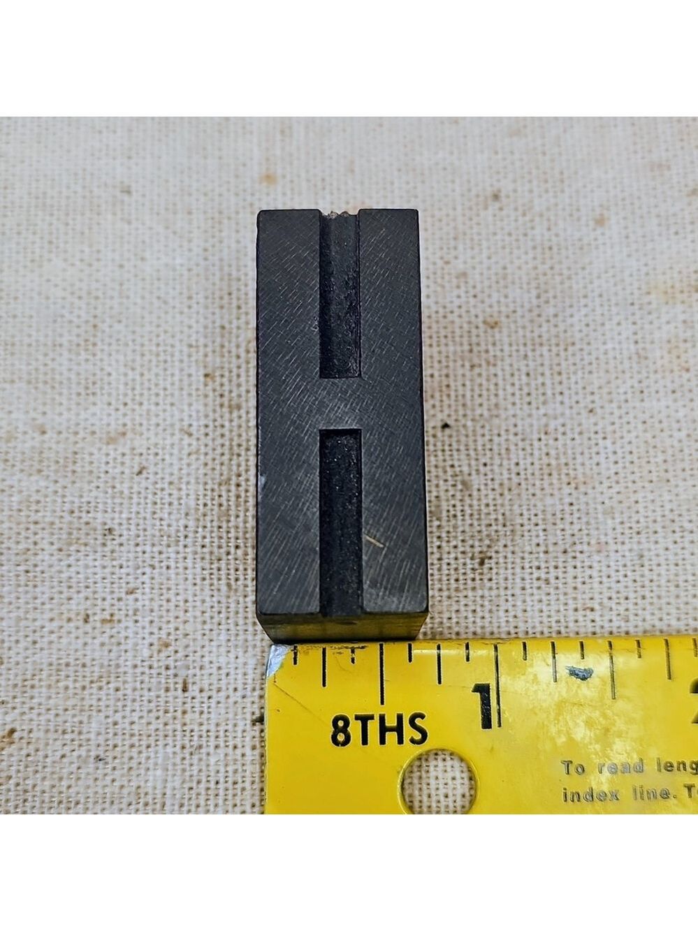 Antique Wooden Letterpress Block "H"